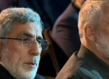 حضور سردار قاآنی در مراسم استقبال از پیکر پاک شهید نیلفروشان در تهران